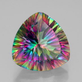 Cuarzo místico multicolor natural de 7,44 ct, trillón, VVS
