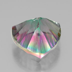 Cuarzo místico multicolor natural de 7,44 ct, trillón, VVS