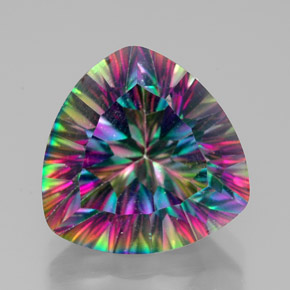 Cuarzo místico multicolor natural de 7,67 ct, trillón, VVS