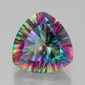 Cuarzo místico multicolor natural de 7,67 ct, trillón, VVS