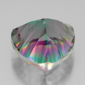 Cuarzo místico multicolor natural de 7,63 ct, trillón, VVS
