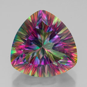 Cuarzo místico multicolor natural de 7,49 ct, trillón, VVS