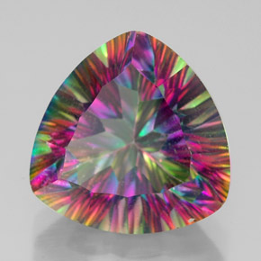 Cuarzo místico multicolor natural de 7,49 ct, trillón, VVS