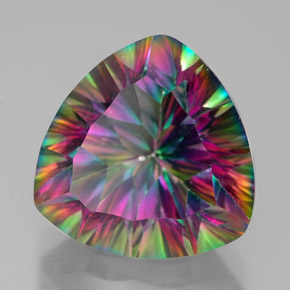 Cuarzo místico multicolor natural de 7,64 ct, trillón, VVS