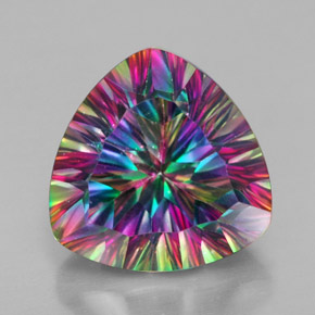Cuarzo Místico Multicolor natural de 7.66 ct, Trillón, VVS-VS