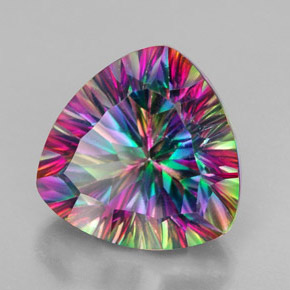 Cuarzo Místico Multicolor natural de 7.66 ct, Trillón, VVS-VS
