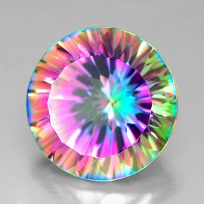 Cuarzo místico multicolor natural de 7,36 ct, corte redondo, VVS-VS