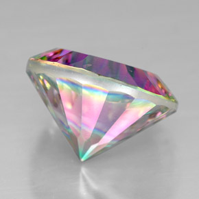 Cuarzo místico multicolor natural de 7,36 ct, corte redondo, VVS-VS