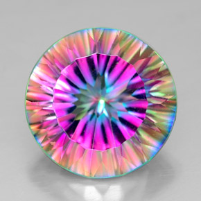 Cuarzo místico multicolor natural de 7,24 ct, corte redondo, VVS-VS