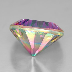 Cuarzo místico multicolor natural de 7,24 ct, corte redondo, VVS-VS