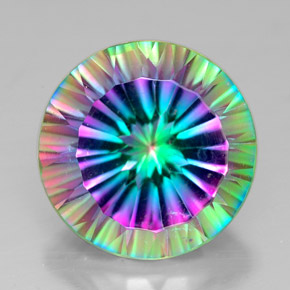 Cuarzo místico multicolor natural de 7,31 ct, corte redondo, VVS-VS