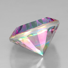 Cuarzo místico multicolor natural de 7,39 ct, corte redondo, VVS-VS