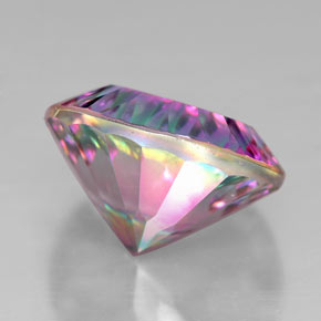 Cuarzo místico multicolor natural de 7,17 ct, corte redondo, VVS-VS