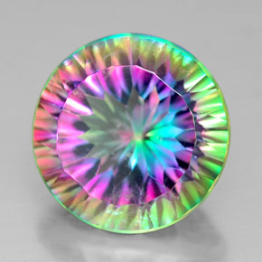 Cuarzo místico multicolor natural de 7,65 ct, corte redondo, VVS-VS