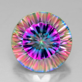 Cuarzo místico multicolor natural de 7,33 ct, corte redondo, VVS-VS