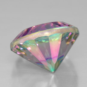 Cuarzo místico multicolor natural de 7,33 ct, corte redondo, VVS-VS