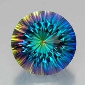 Cuarzo místico multicolor natural de 20,30 ct, corte redondo, VVS