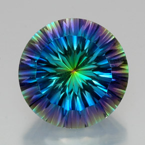 Cuarzo místico multicolor natural de 19,10 ct, corte redondo, VVS