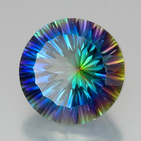 Cuarzo místico multicolor natural de 19,10 ct, corte redondo, VVS
