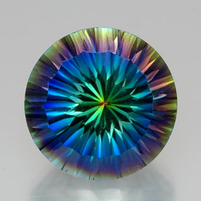 Cuarzo místico multicolor natural de 18,89 ct, corte redondo, VVS-VS