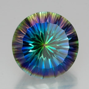Cuarzo místico multicolor natural de 18,89 ct, corte redondo, VVS-VS