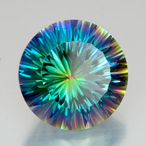 Cuarzo místico multicolor natural de 18,47 ct, corte redondo, VVS