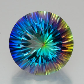 Cuarzo místico multicolor natural de 20,03 ct, corte redondo, VVS