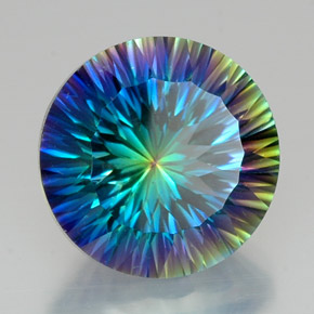 Cuarzo místico multicolor natural de 20,03 ct, corte redondo, VVS