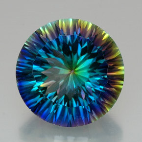 Cuarzo místico multicolor natural de 18,13 ct, corte redondo, VVS