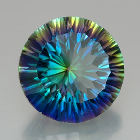 Cuarzo místico multicolor natural de 18,13 ct, corte redondo, VVS