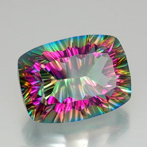 Cuarzo místico multicolor natural de 21,80 ct, corte cojín, VVS