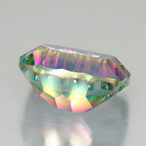 Cuarzo místico multicolor natural de 21,80 ct, corte cojín, VVS