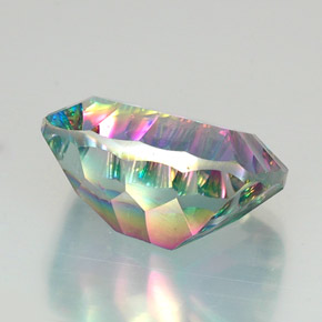 Cuarzo místico multicolor natural de 20,76 ct, corte cojín, VVS