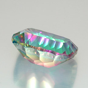 Cuarzo místico multicolor natural de 19,29 ct, corte cojín, VVS-VS
