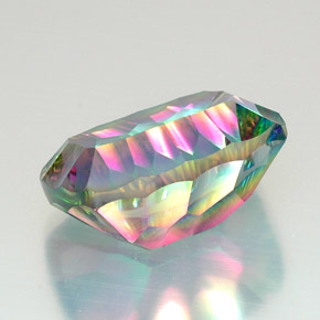 Cuarzo místico multicolor natural de 21,49 ct, corte cojín, VVS