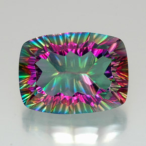 Cuarzo místico multicolor natural de 20,45 ct, corte cojín, VVS