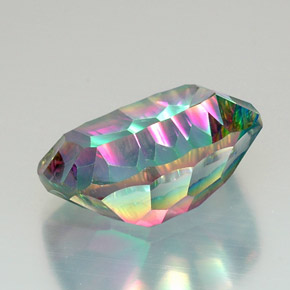 Cuarzo místico multicolor natural de 20,45 ct, corte cojín, VVS