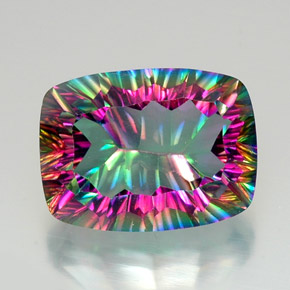 Cuarzo místico multicolor natural de 20,96 ct, corte cojín, VVS