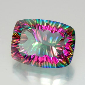 Cuarzo místico multicolor natural de 20,96 ct, corte cojín, VVS