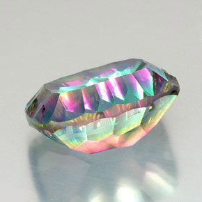 Cuarzo místico multicolor natural de 20,96 ct, corte cojín, VVS