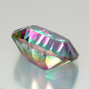 Cuarzo místico multicolor natural de 20,58 ct, corte cojín, VVS