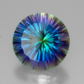 Cuarzo místico multicolor natural de 19,18 ct, corte redondo, VVS