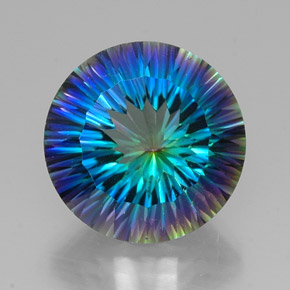 Cuarzo místico multicolor natural de 18,32 ct, corte redondo, VVS