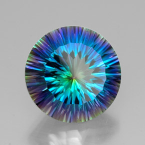 Cuarzo místico multicolor natural de 18,32 ct, corte redondo, VVS
