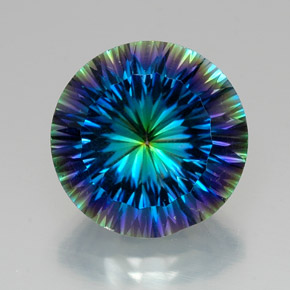 Cuarzo místico multicolor natural de 18,31 ct, corte redondo, VVS