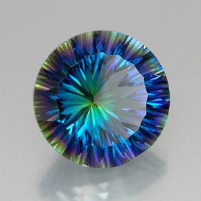 Cuarzo místico multicolor natural de 18,31 ct, corte redondo, VVS