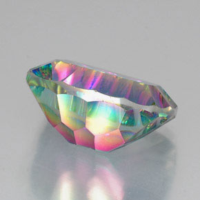 Cuarzo místico multicolor natural de 20,39 ct, corte cojín, VVS