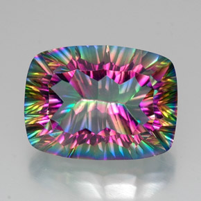 Cuarzo místico multicolor natural de 20,44 ct, corte cojín, VVS