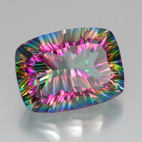 Cuarzo místico multicolor natural de 20,44 ct, corte cojín, VVS