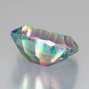 Cuarzo místico multicolor natural de 20,44 ct, corte cojín, VVS